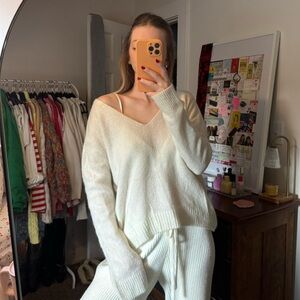 Cream H&M V Neck Sweater